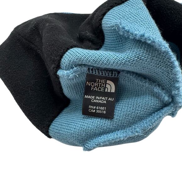 THE NORTH FACE Merino Wool Flower Embroidered Beanie Blue One Size Adult Fleece - Picture 6 of 7